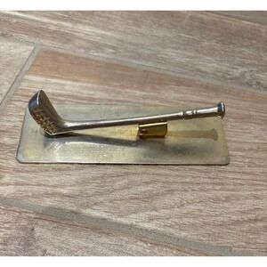 Vintage Brass Golf Club Paperweight Paper Clip